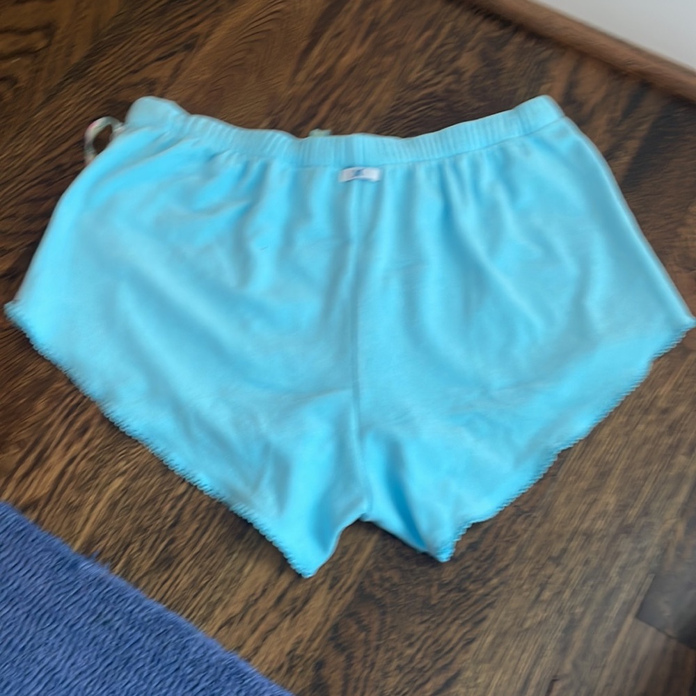 LoveShackFancy x Hurley Blue Hawaiian Hibiscus Swimsuit Coverup Shorts NWT S M - Picture 5 of 5